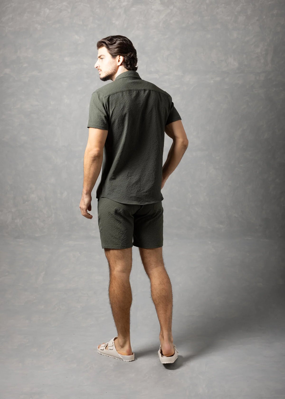 Bespoke Moda Men's Sorento Textured Resort S/S Shirt