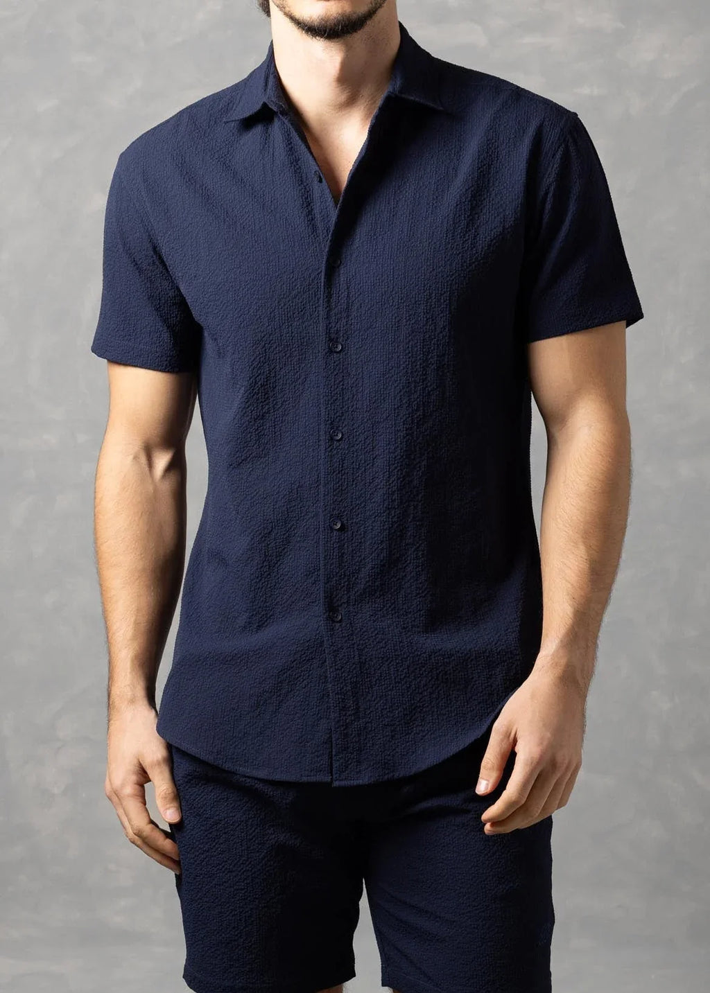 Bespoke Moda Men's Sorento Textured Resort S/S Shirt