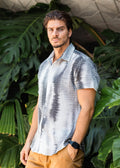 Bespoke Moda Men's Tonal Textured Knit S/S Shirt - White