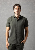 Bespoke Moda Men's Sorento Textured Resort S/S Shirt