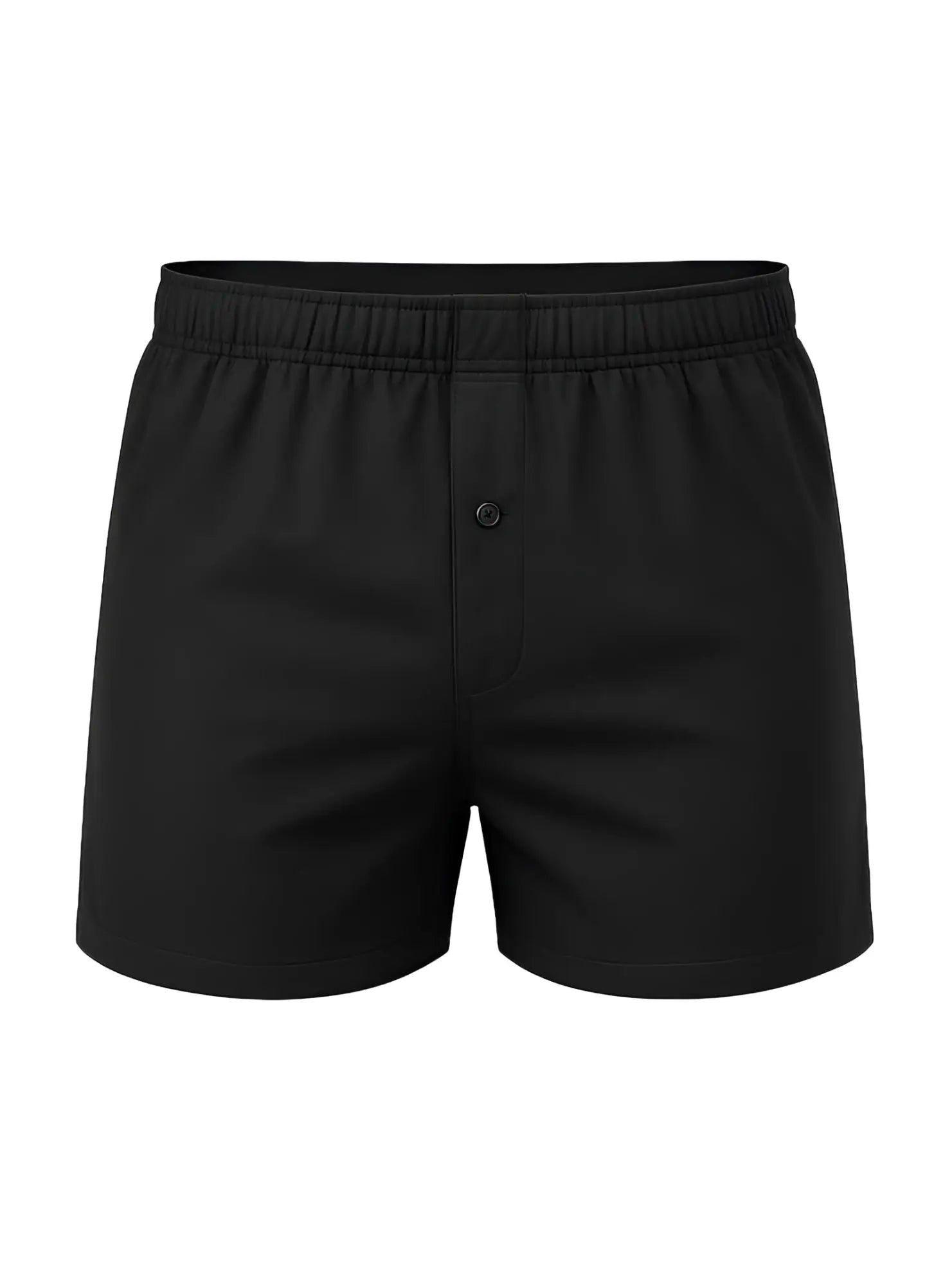 Black cotton knit boxer shorts with button closure and elastic waistband big mans 2 pack
