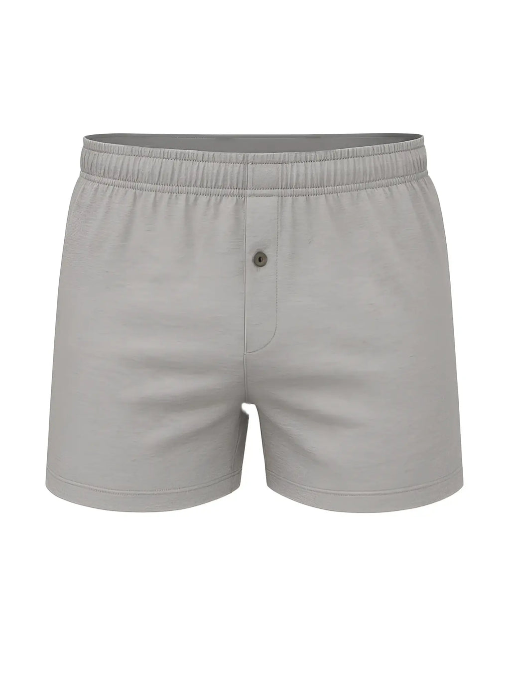 Big mans cotton knit boxer 2-pack featuring gray heather cotton boxers with button closure and elastic waistband