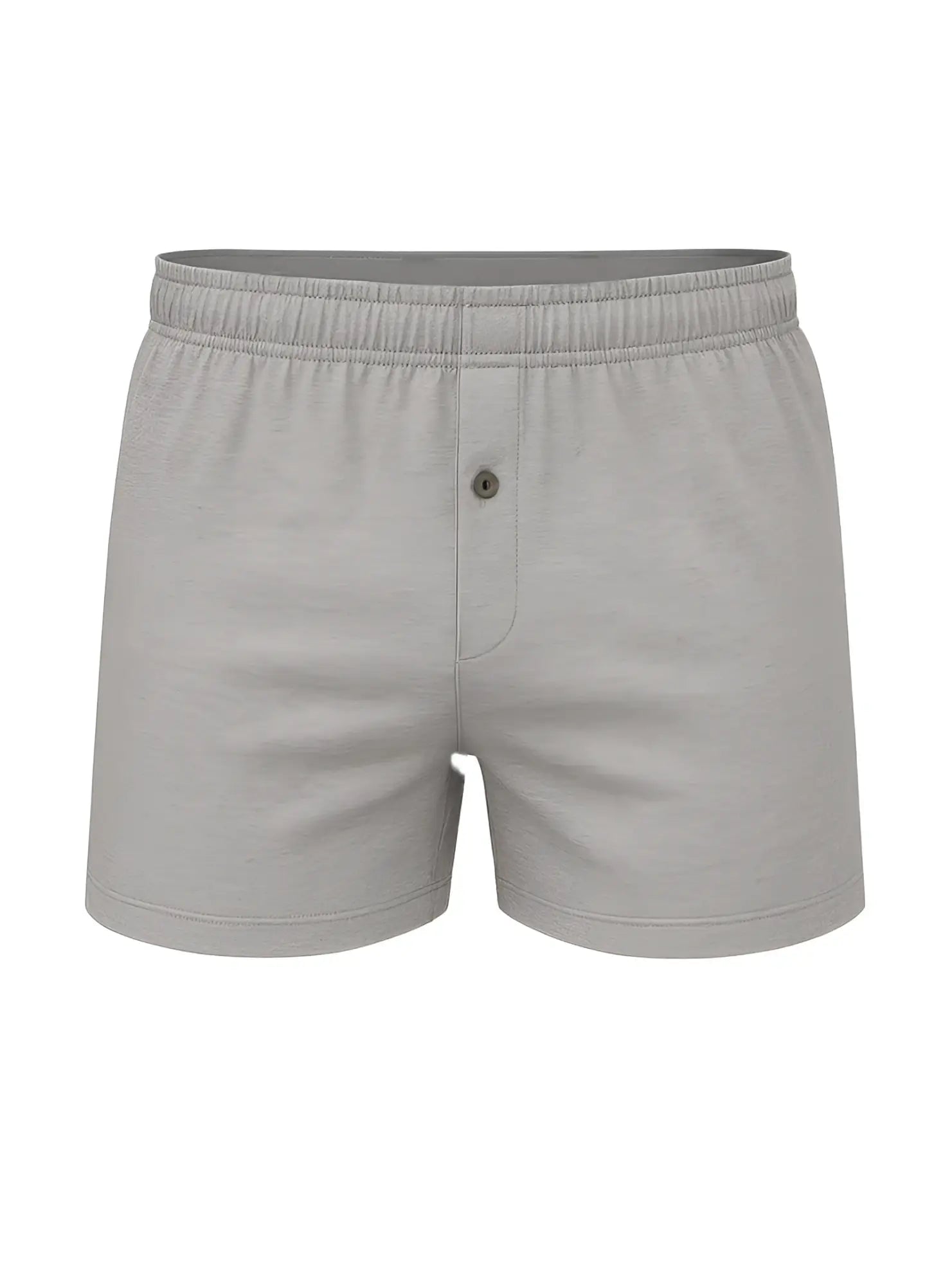 Big mans cotton knit boxer 2-pack featuring gray heather cotton boxers with button closure and elastic waistband