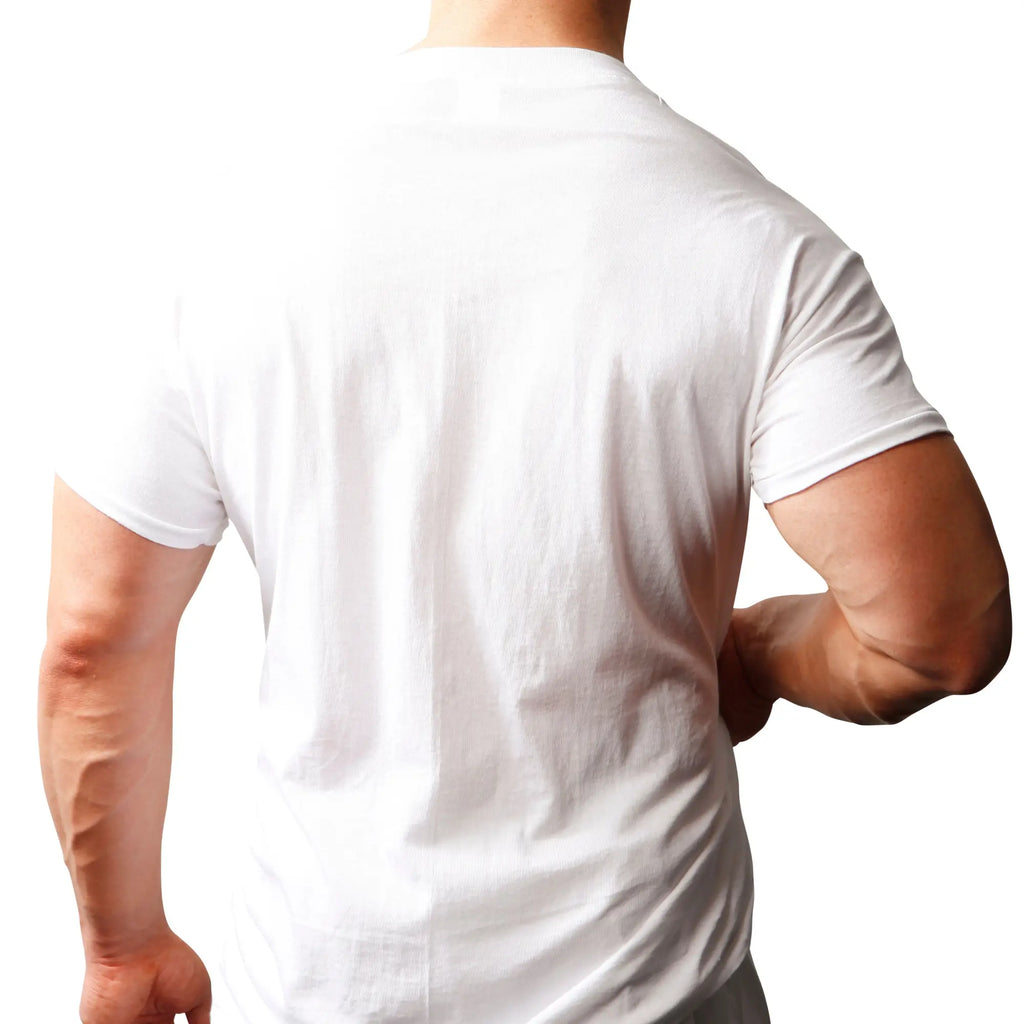 White cotton big and tall mans t-shirt with classic crew neck and short sleeves shown from the front