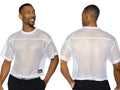 White mesh bike athletic bam134 short sleeve practice jersey with reinforced seams and small black bnike tag