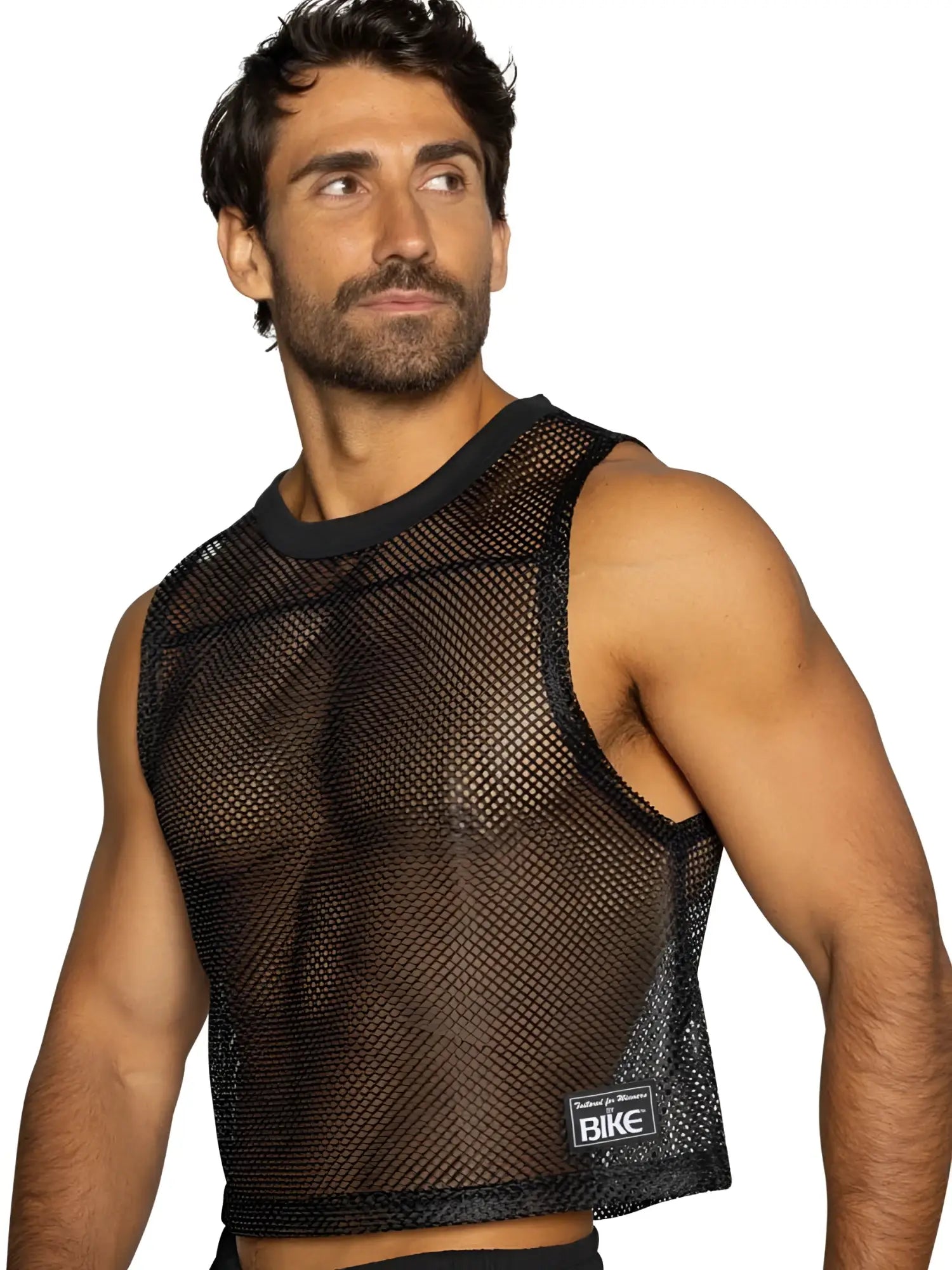 Black bike athletic bam135 sleeveless mesh practice jersey with ribbed neckline and armholes in black color