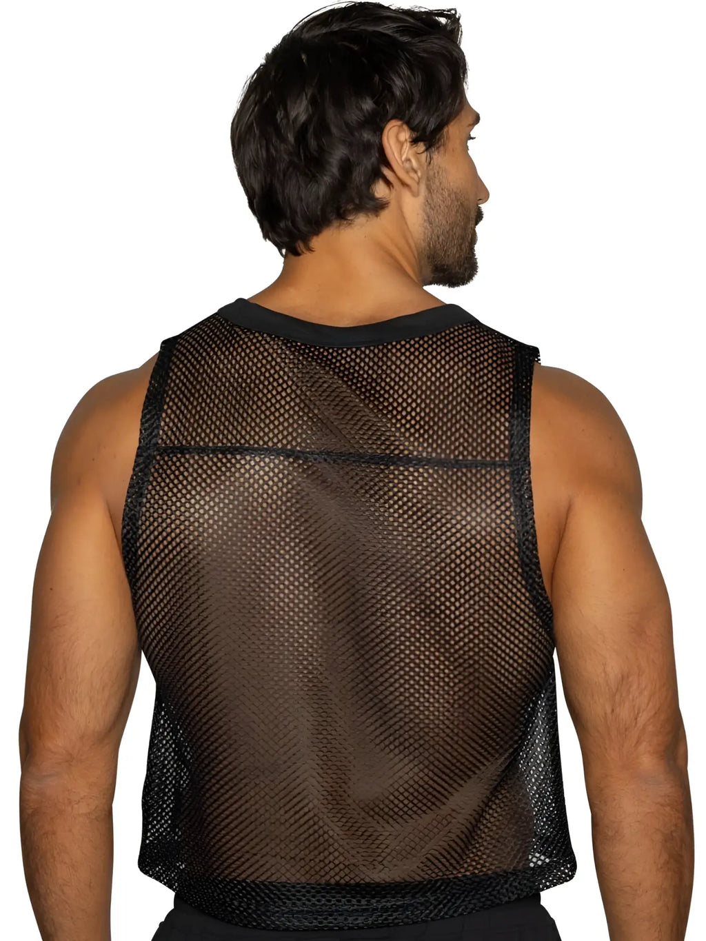 Bike athletic bam135 black sleeveless mesh tank top with solid trim for athletic practice and training