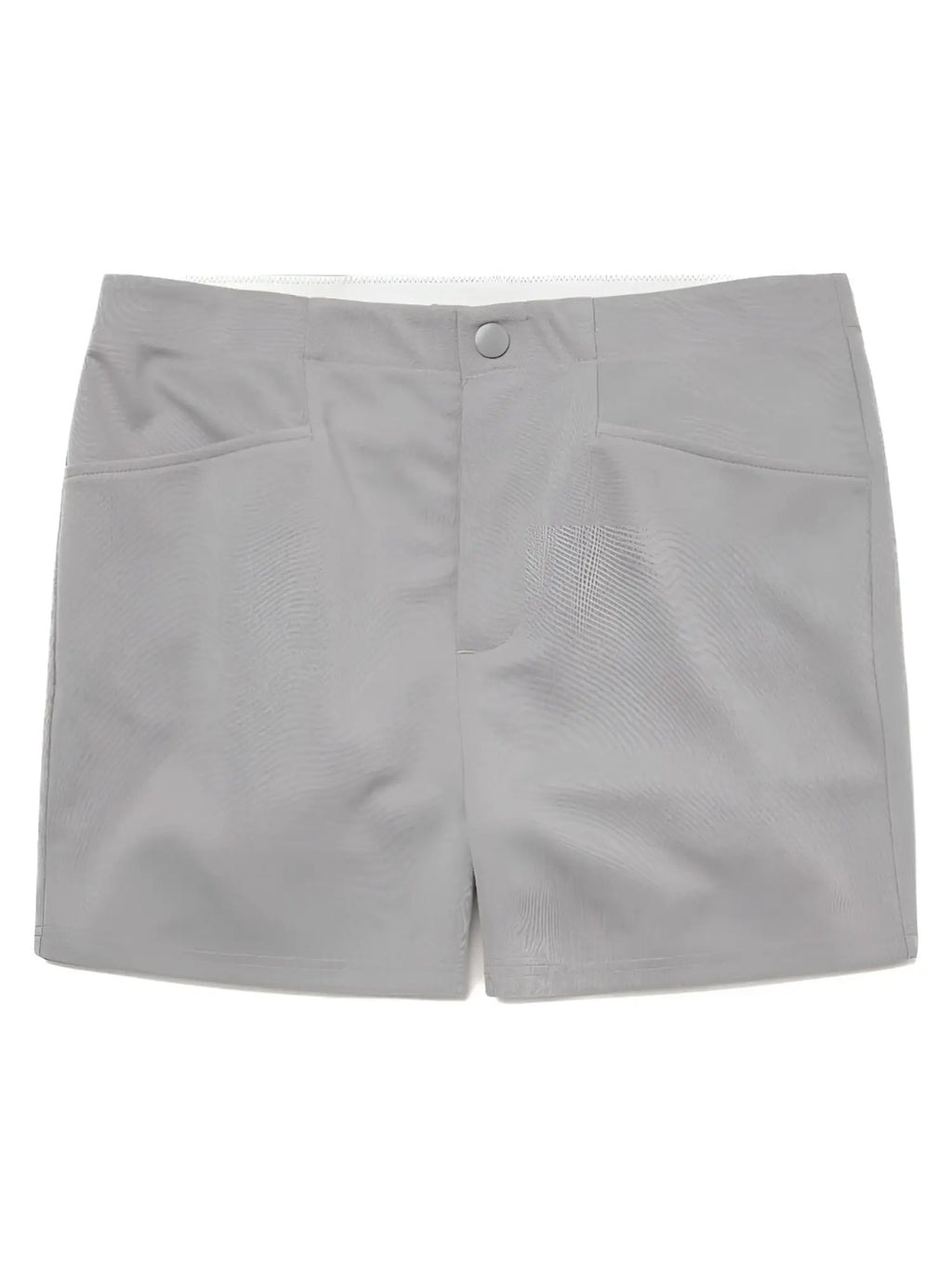 Light gray bike athletic bam207 tailored shorts with subtle textured fabric and two front pockets 5 inch inseam