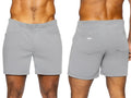 Gray bike athletic bam207 coaches shorts with a sleek modern design and subtle branding on the back pocket shown from back