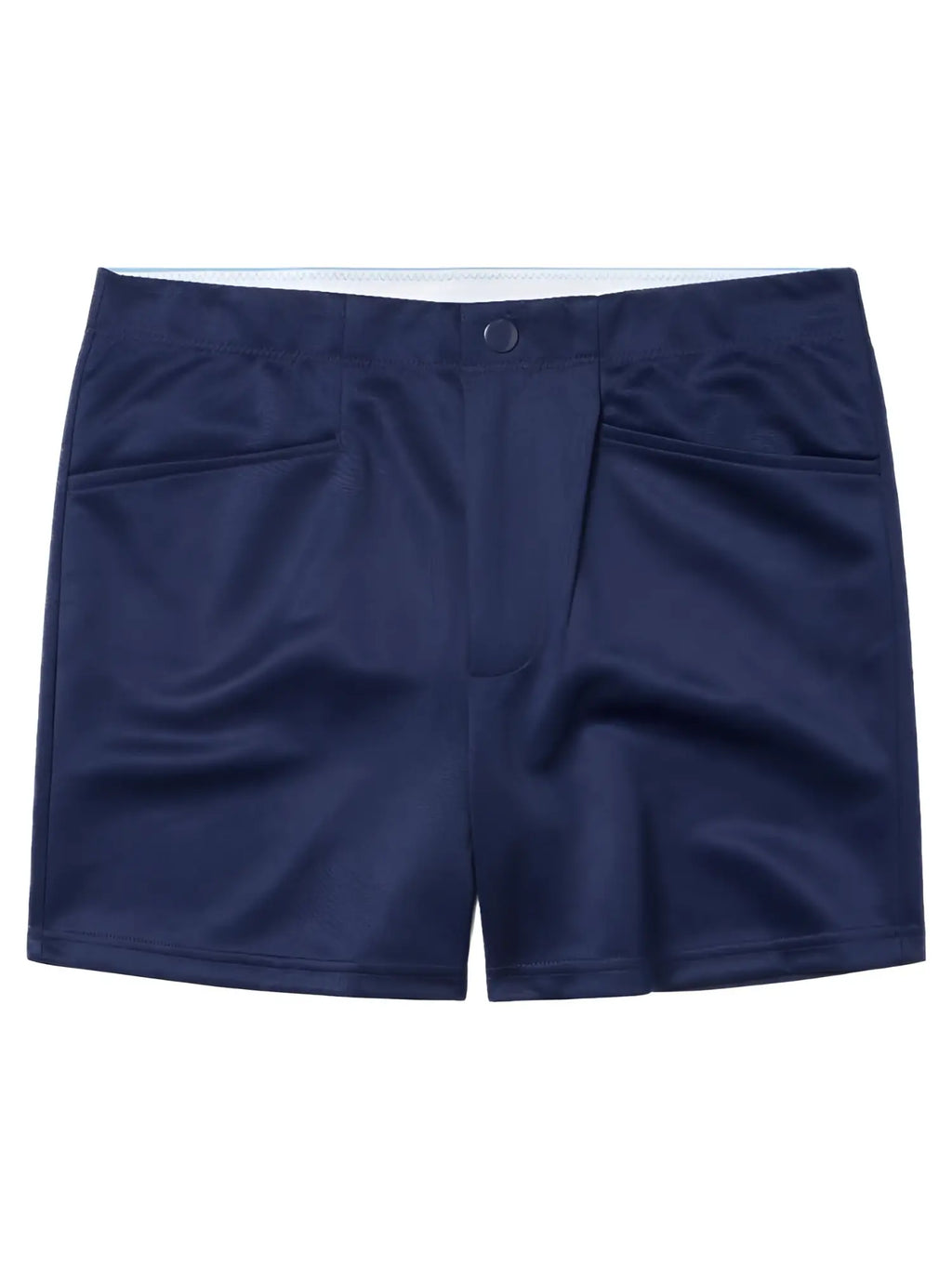 Navy bike athletic bam207 coaches shorts with white waistband and two front pockets 5 inch inseam