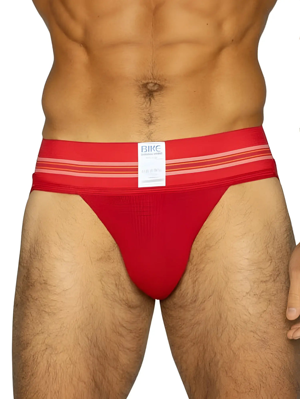 Red bike athletic BAS306 original number 10 jockstrap briefs with striped waistband and white bike label