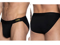 Black bike athletic bas331 active jock brief with gold bike branding on waistband designed for men