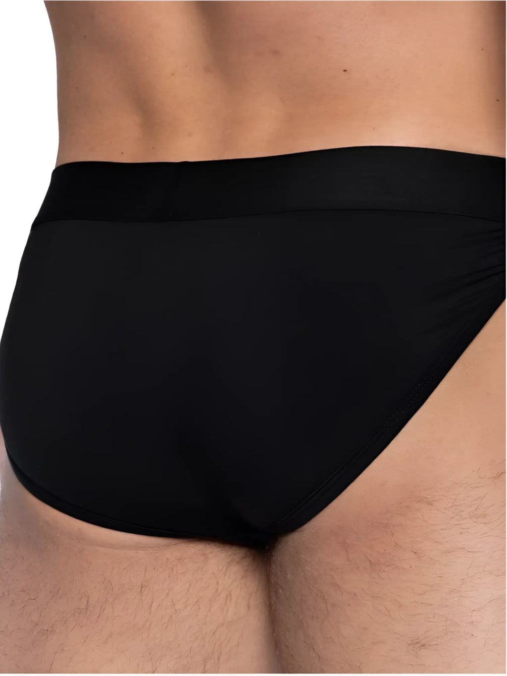 Black bike athletic BAS331 active jock briefs with smooth seamless fabric and elastic waistband front view