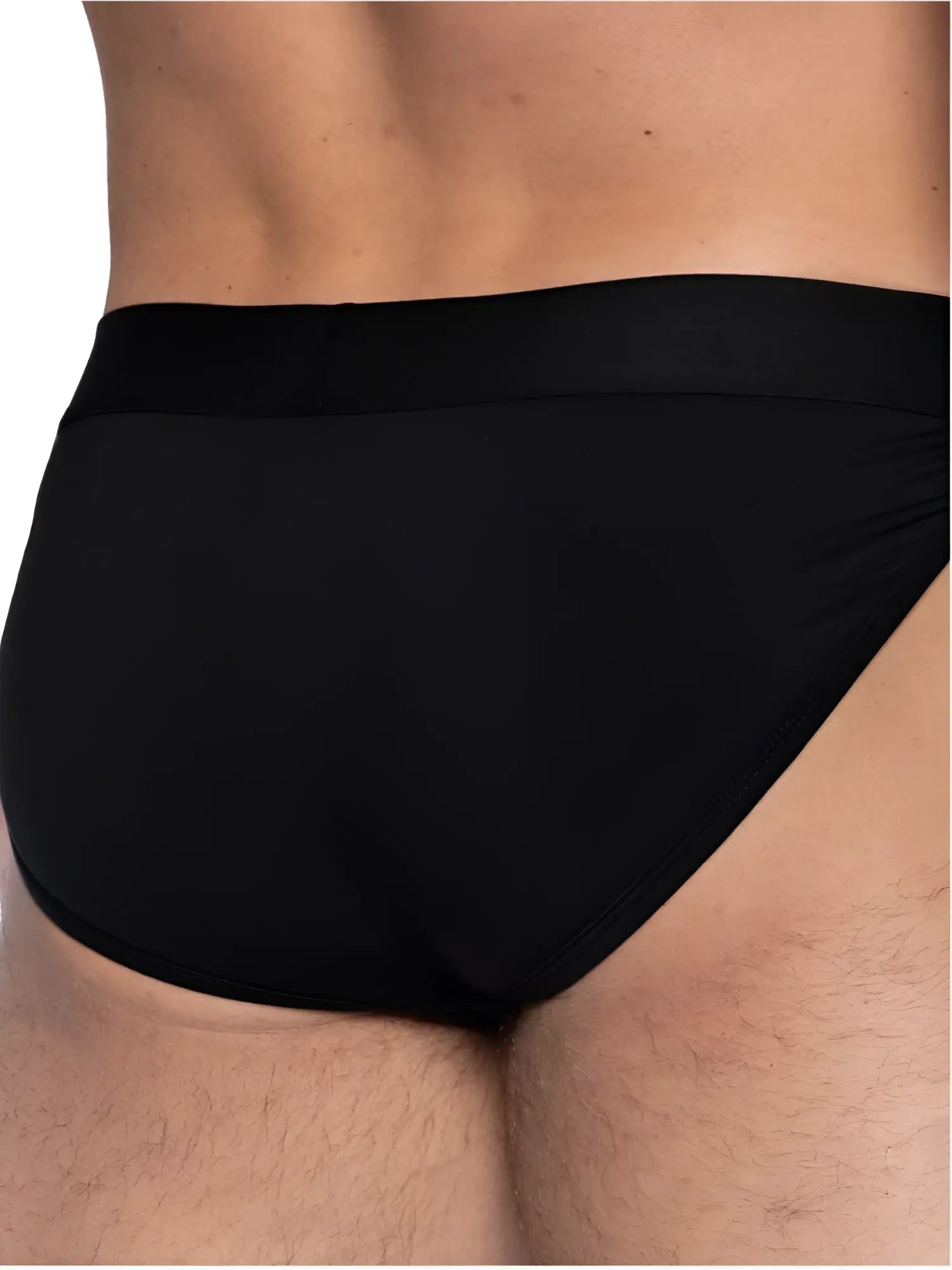 Black bike athletic BAS331 active jock briefs with smooth seamless fabric and elastic waistband front view