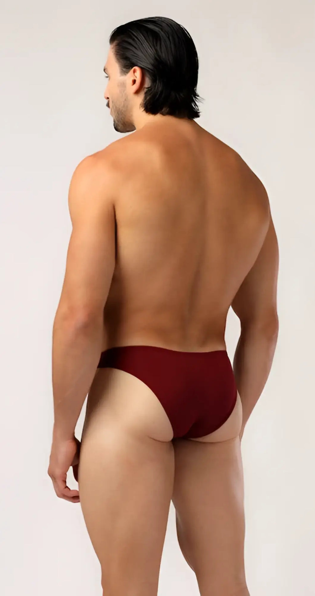 Maroon AS bikini brief with smooth form-fitting fabric designed for comfortable everyday wear