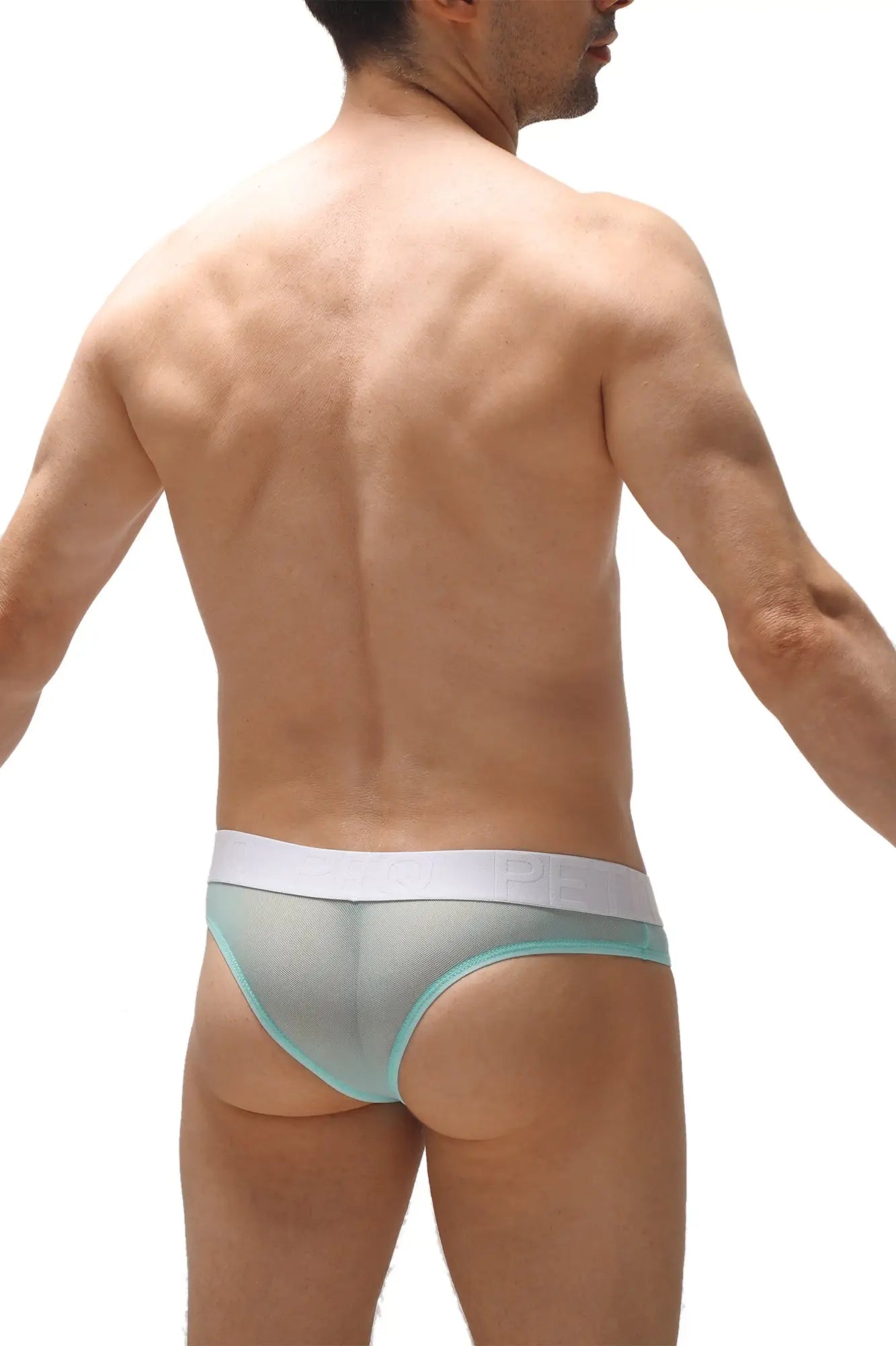 Light blue and white mesh briefs bikini chisa net mint with sleek form-fitting design