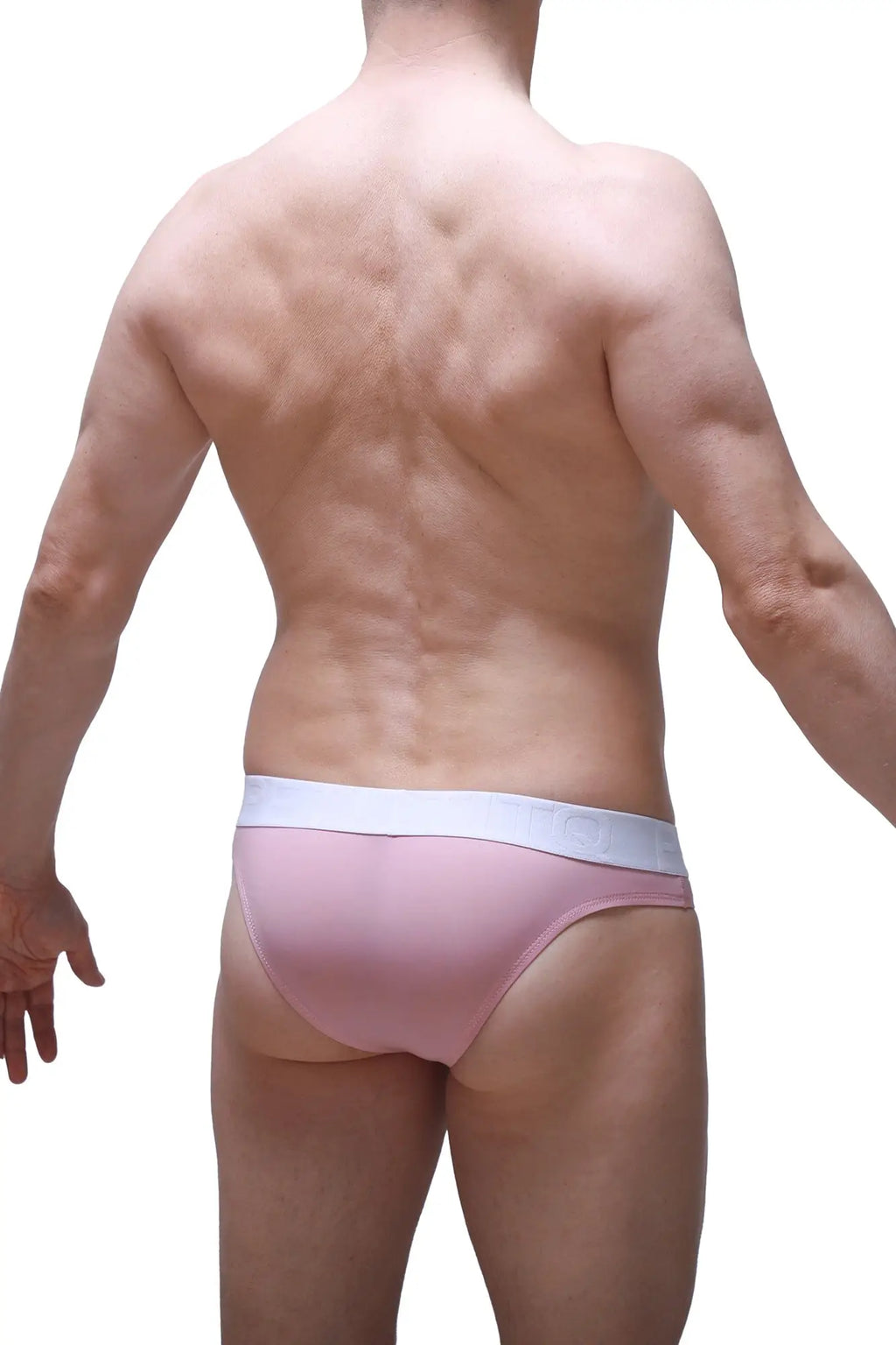Pink bikini briefs chisa tea rose with white waistband made from soft fabric for comfortable everyday wear