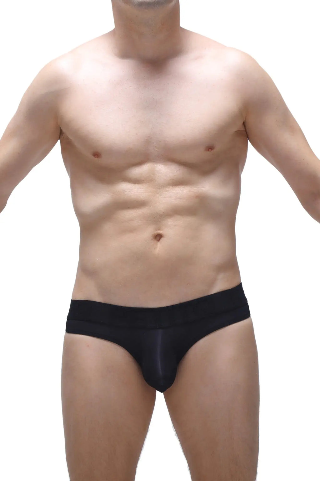 Black bikini chisa voile briefs with smooth stretchy fabric and contoured design for a comfortable fit