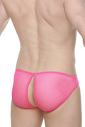PetitQ Men's Bikini Poncy Mesh Neon Pink