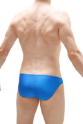Bright blue bikini taik joe swim trunks with sleek smooth fabric and a form-fitting design for comfortable wear