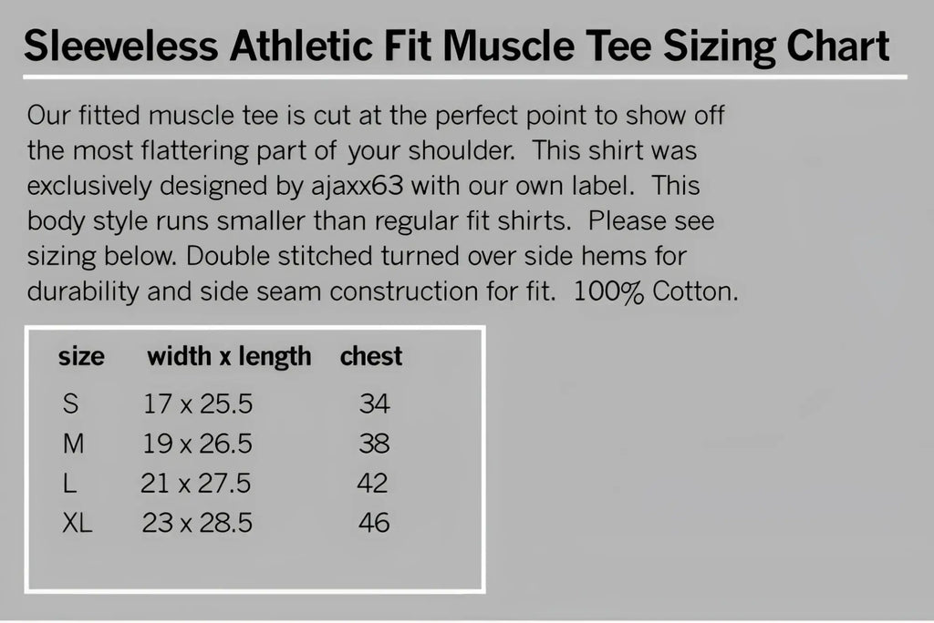Black sleeveless athletic fit barefront muscle tee made of 100% cotton with double stitched side hems and seams