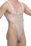 PetitQ Men's Bodythong Carbay Lace Savane White