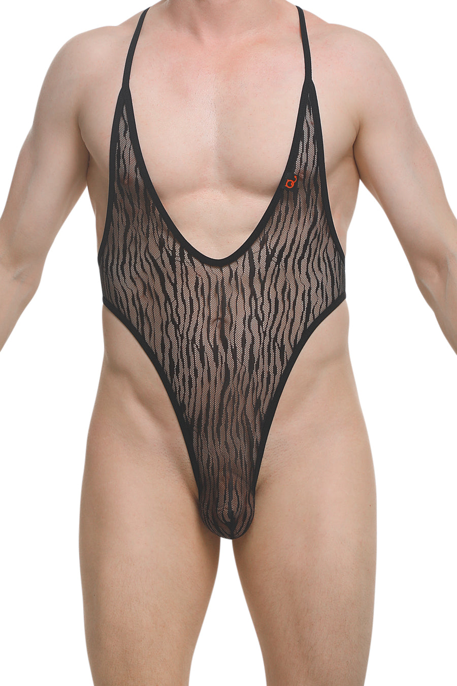 PetitQ Men's Bodythong Causson Lace Savane Black