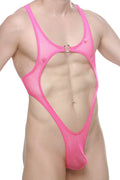 PetitQ Men's Bodythong Journy Mesh Neon Pink