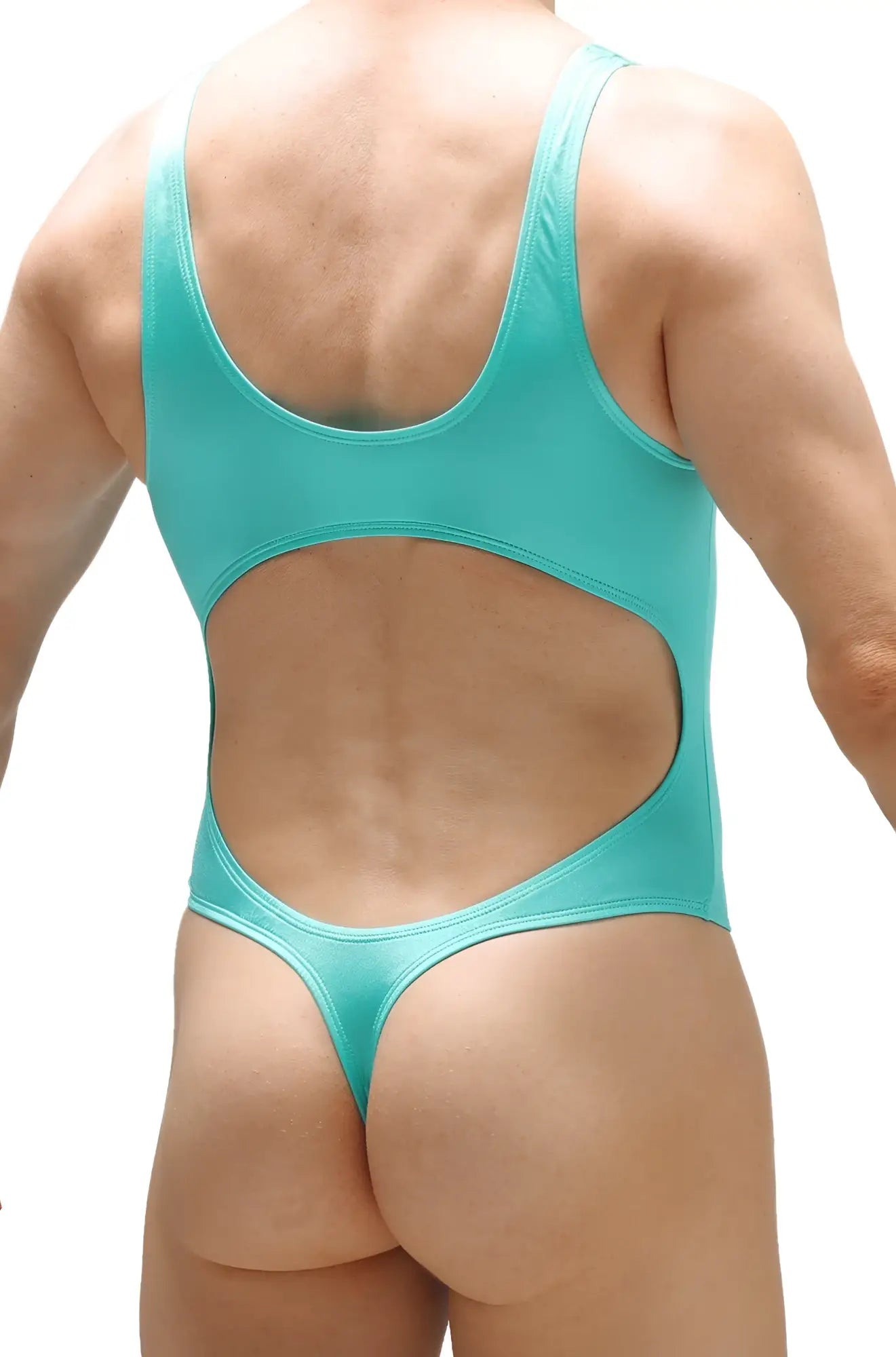Turquoise one-piece swimsuit bodythong nexon joe green with a cutout back design for stylish beachwear