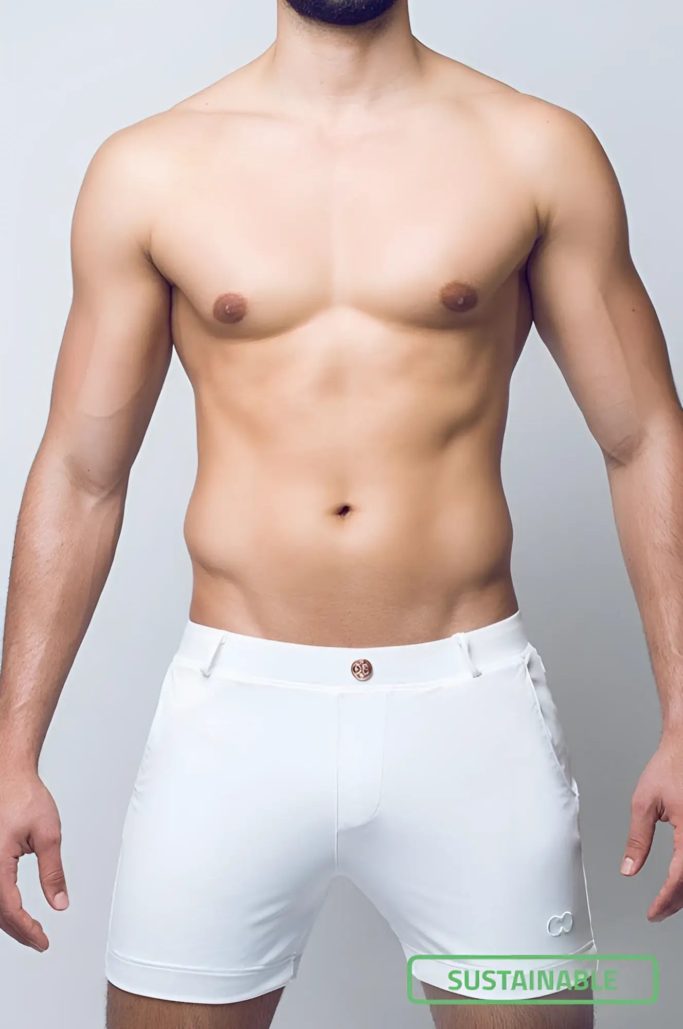 White briefs bondi short with sleek tailored design and subtle branding on the side in soft breathable fabric