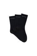 Black bonds cotton crew socks with white lettering on the cuff size 6-10 in a 3 pack