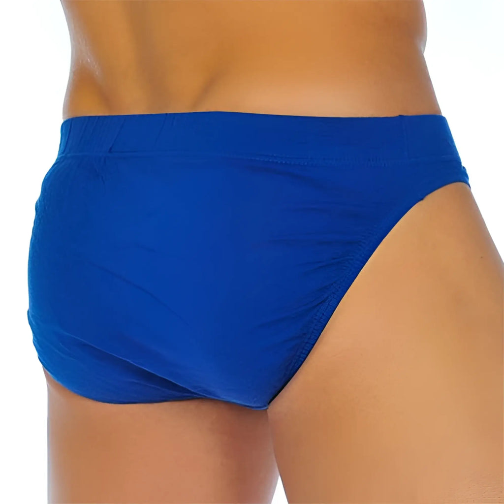 Royal blue cotton bonds action brief with a smooth fitted waistband in size 2xl