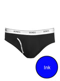 Black bonds guy front brief underwear ink mZVI with white elastic waistband branded in black lettering size M