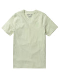 Born fly v-neck tee soft pale green short-sleeved cotton t-shirt with subtle embroidered logo on left chest