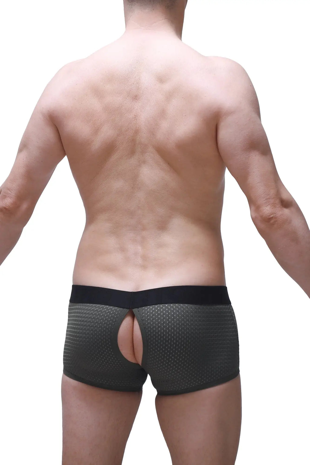 Boxer anzex bee green black mesh briefs with central cutout and elastic waistband for comfortable fit