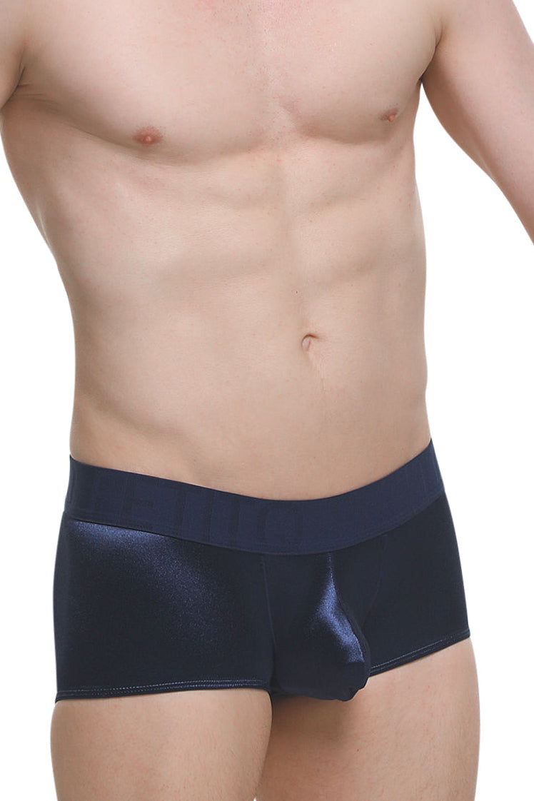 PetitQ Men's Boxer Cessoin Satin Midnight Blue