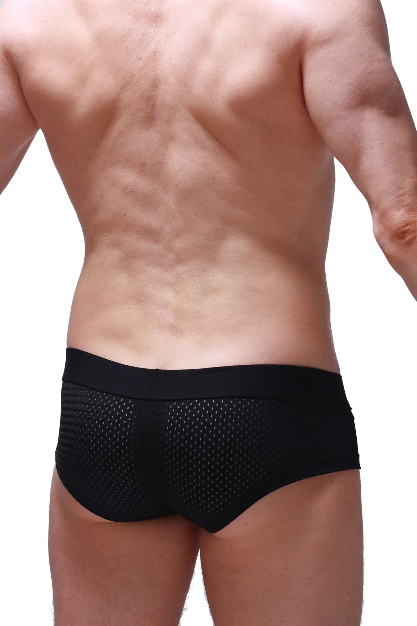 Black mesh briefs boxer chill bee black with solid waistband designed for comfort and breathability