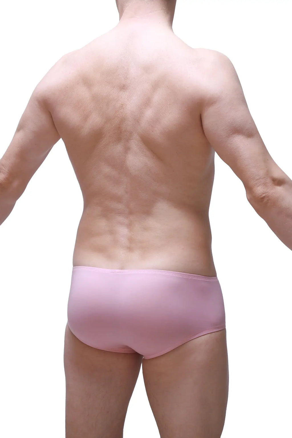 A pair of soft pink boxer chill skine tea rose briefs with smooth form-fitting design for comfortable wear