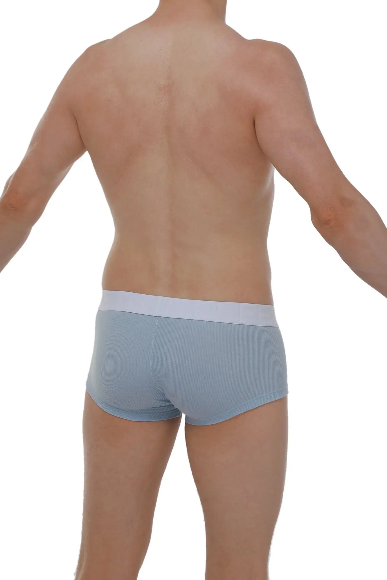 Light blue ribbed briefs with white elastic waistband boxer chillax rib blue comfortable everyday wear
