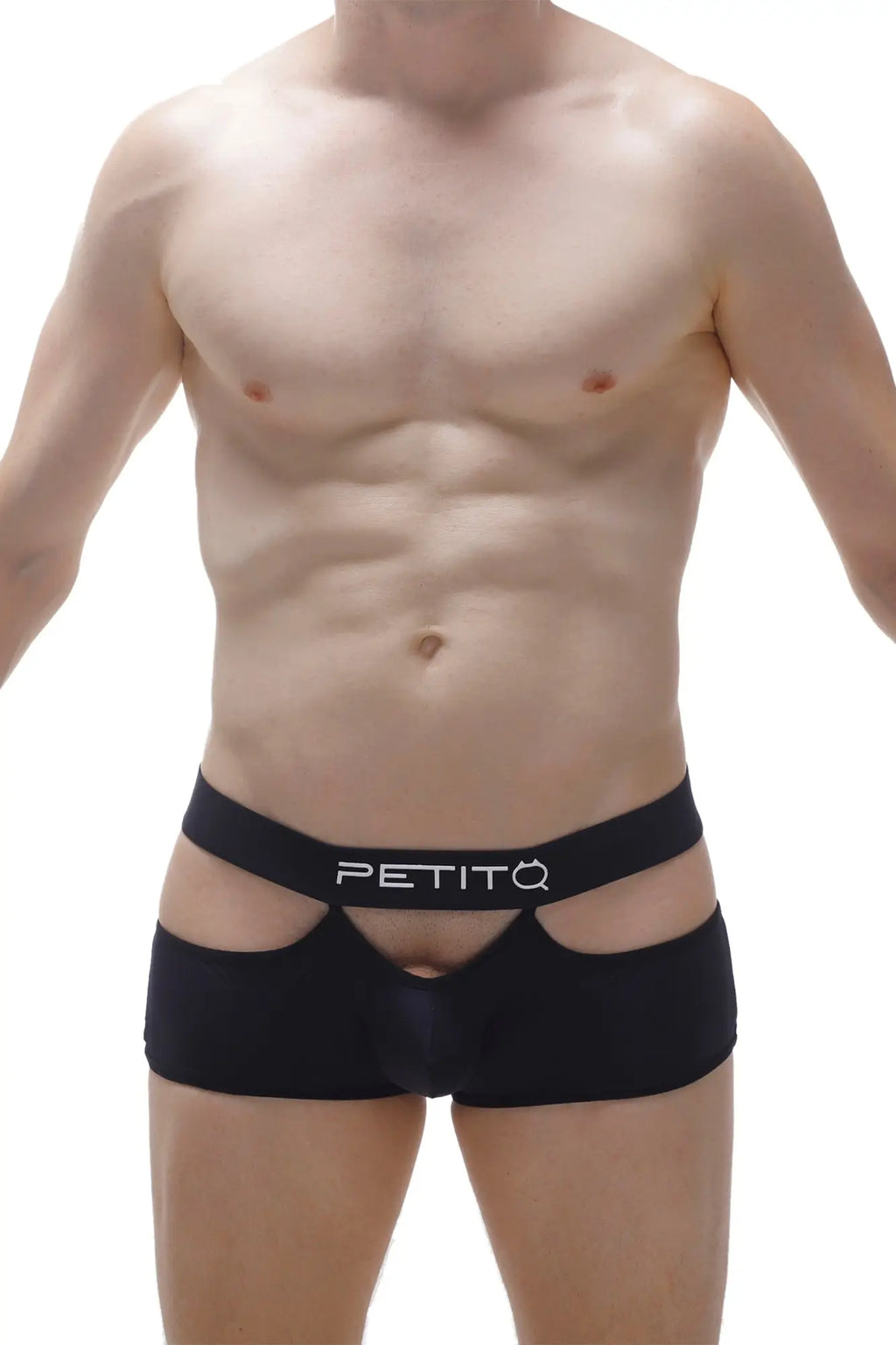 Boxer feneu black mens briefs in black with sleek form-fitting design and distinctive cut-out side panels