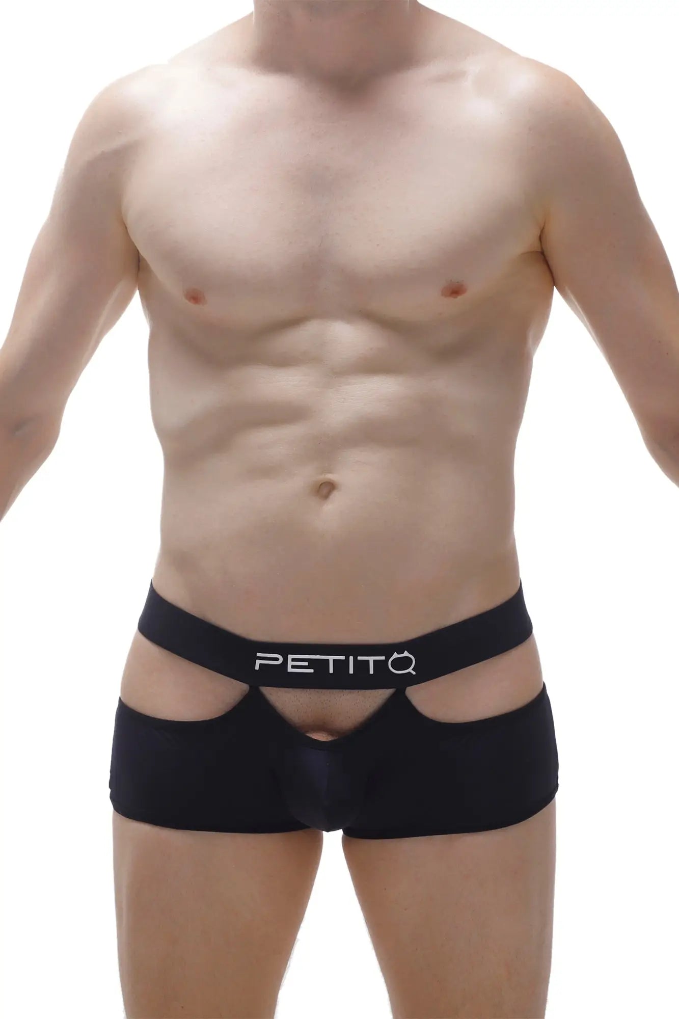 Boxer feneu black mens briefs in black with sleek form-fitting design and distinctive cut-out side panels