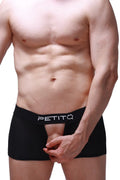 Black mesh briefs boxer olloix bee black with white petitq logo on waistband for comfortable everyday wear