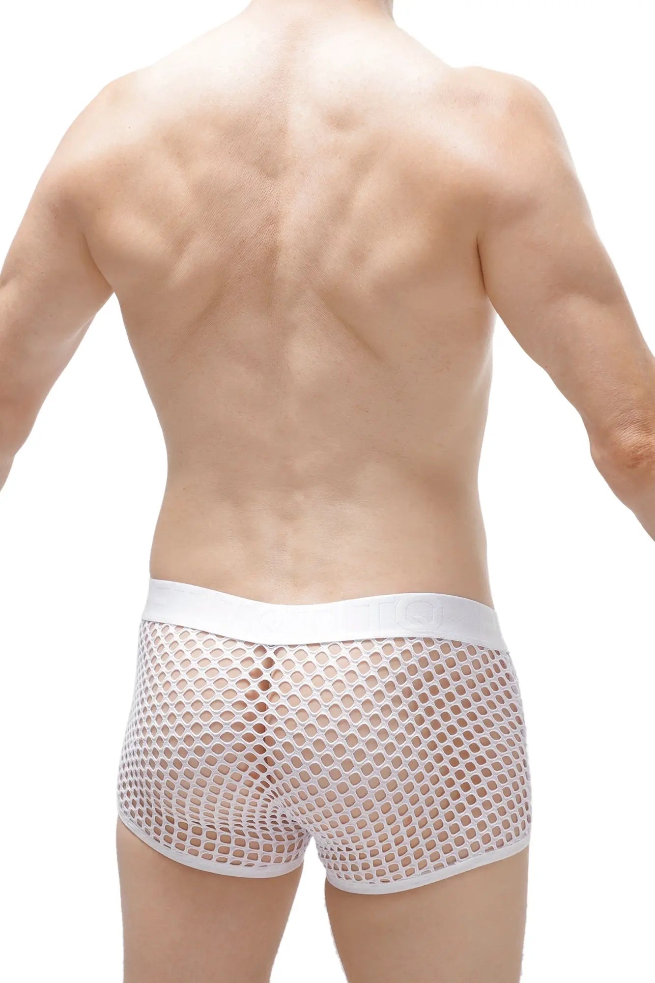 White mesh boxer briefs boxer olloix white featuring a solid white waistband for breathable comfort