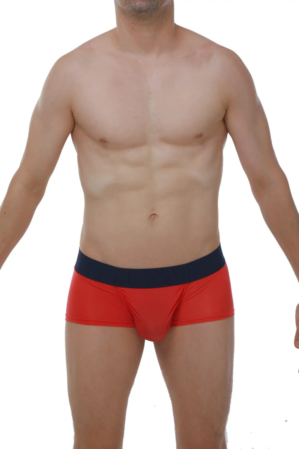 Red briefs boxer taik plum crimson with navy blue waistband made of soft breathable fabric for comfortable wear