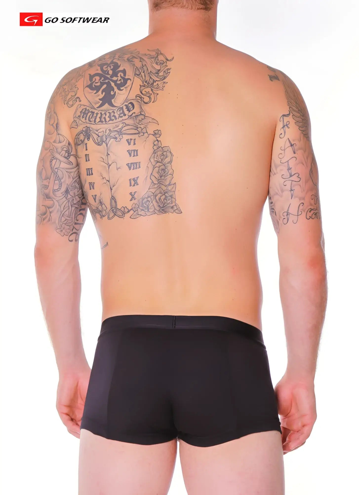 Black go softwear boxer briefs with removable cod piece smooth form fitting design