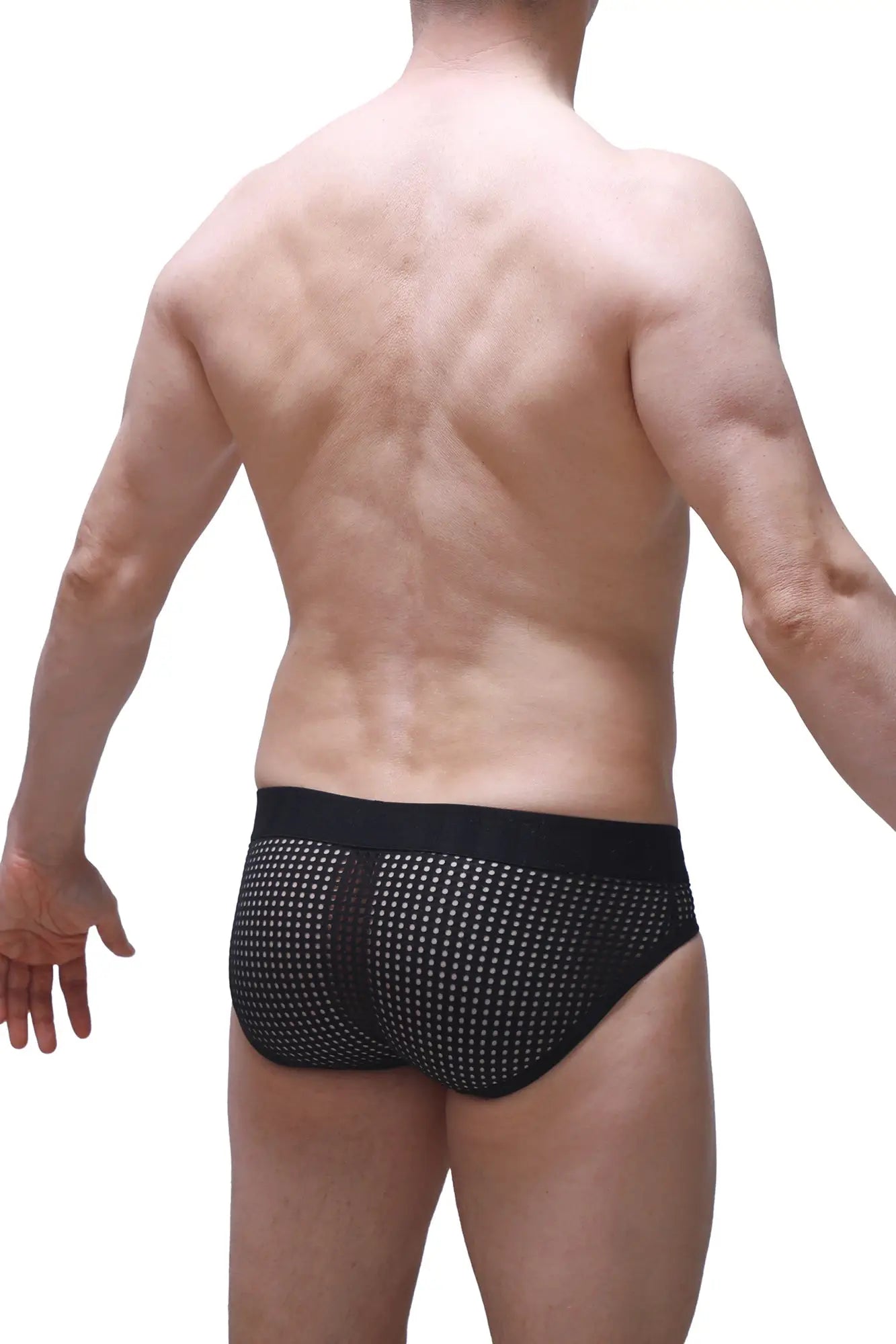 Black mesh briefs bessey durtol with solid black waistband breathable lingerie underwear for daily wear