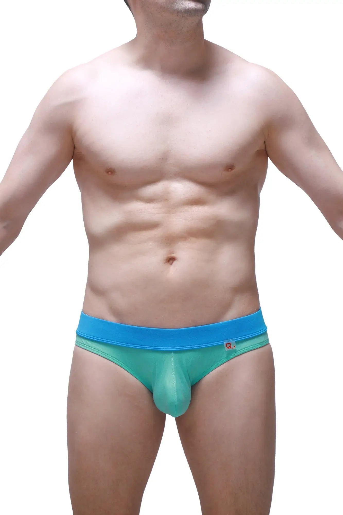 Teal and blue brief blaru bamboo green men’s athletic briefs with snug fit elastic waistband and bamboo fabric