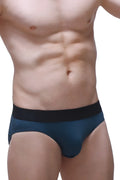 Dark blue briefs with a contrasting black waistband brief bozas blue comfortable cotton underwear