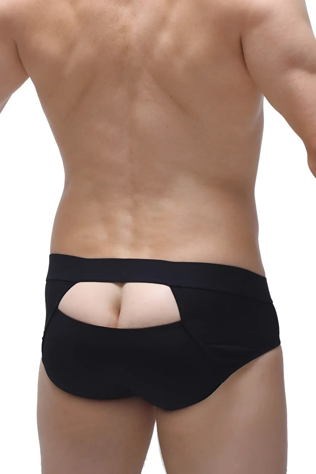 Brief cernin modal black showing back side cutout design on black modal briefs for comfortable wear