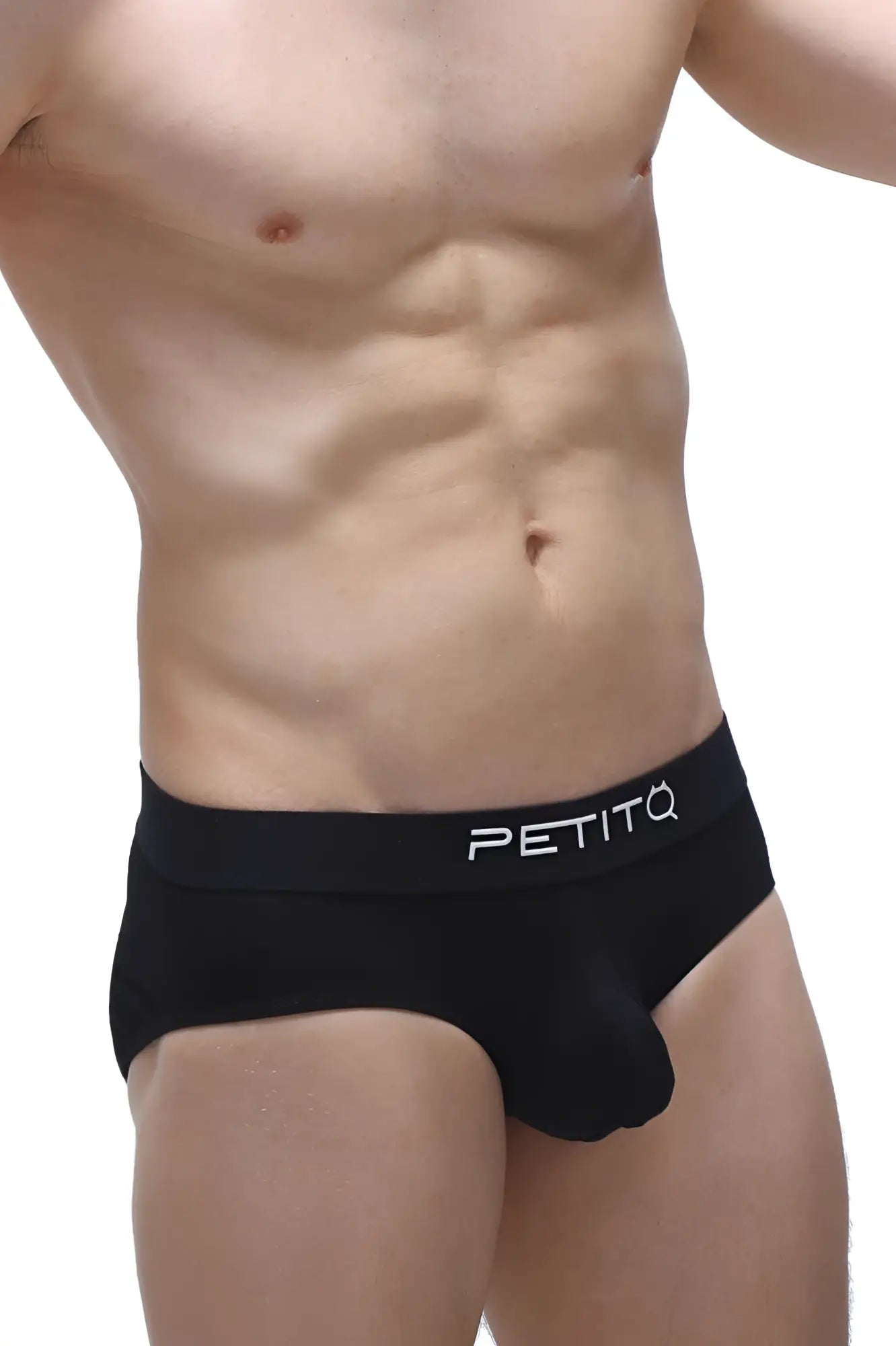 Black petitq men’s briefs brief cernin modal black with smooth form-fitting design and white logo on waistband